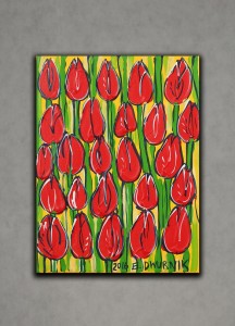 Czerwone tulipany 40x30 Edward Dwurnik