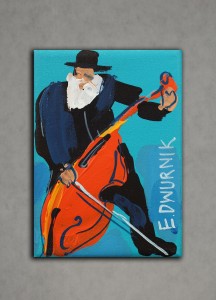 Kontrabasista 18x13 Edward Dwurnik