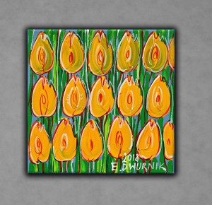 Żółte tulipany 30x30 Edward Dwurnik